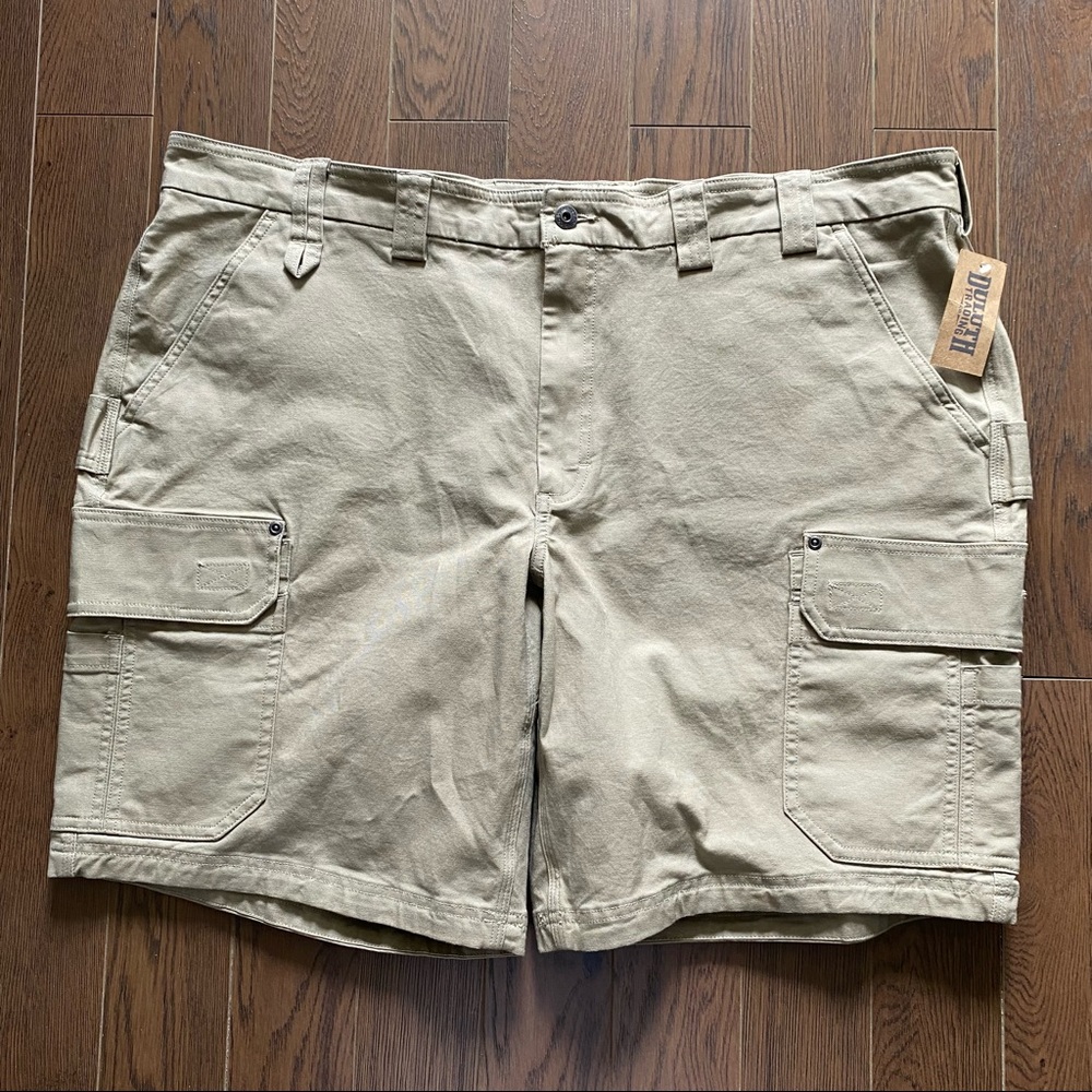 Duluth Trading Co Cargo Shorts 10” Tan New Flex Fire Hose Trim Fit Men’s Size 46